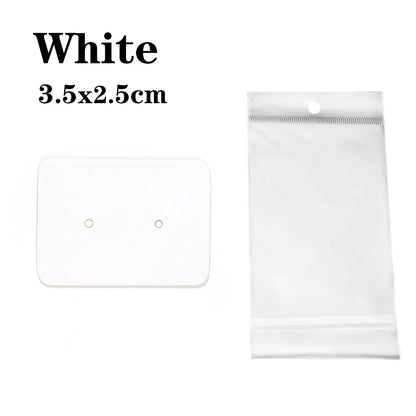 50 Sets Earring & Necklace Display Cards with Self-Seal Kraft Paper Bags – DIY Jewelry Packaging