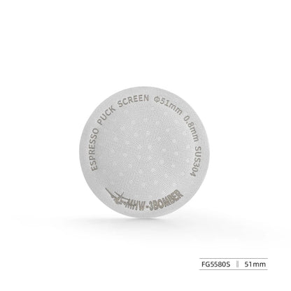 MHW-3BOMBER Espresso Puck Screen – 51/53/58.5mm Reusable Stainless Steel Coffee Filter, 0.8/0.2mm Thickness Coffee Tool