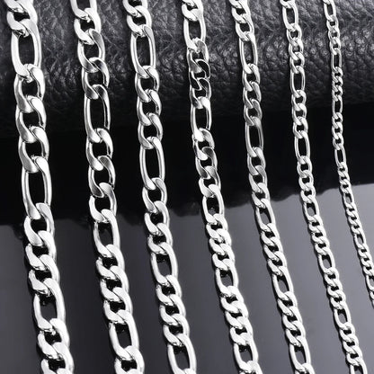 925 Sterling Silver Necklace — 2–12mm Width, 40–75cm Long Chain with Lobster Clasp for Men & Women, Engagement Jewelry