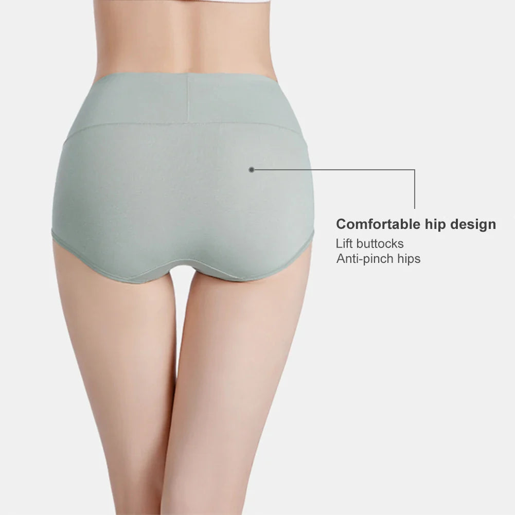 5-Pack Women’s High Waist Cotton Underwear – Tummy Control & Butt Lift, Breathable Antibacterial Comfort, No Ride-Up