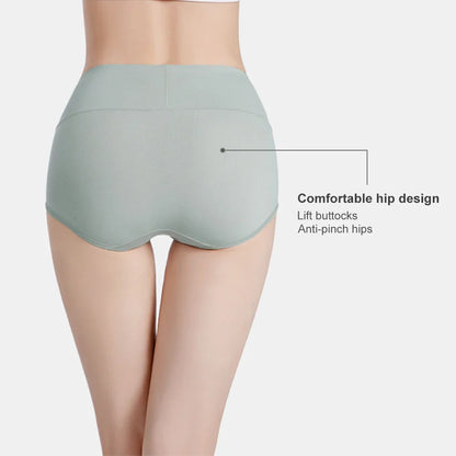 5-Pack Women’s High Waist Cotton Underwear – Tummy Control & Butt Lift, Breathable Antibacterial Comfort, No Ride-Up