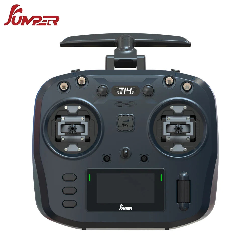 Jumper T14 ELRS Remote Control – 2.4GHz/915MHz, 1W, CNC Hall Sensor Gimbals, OLED Display for FPV Drone