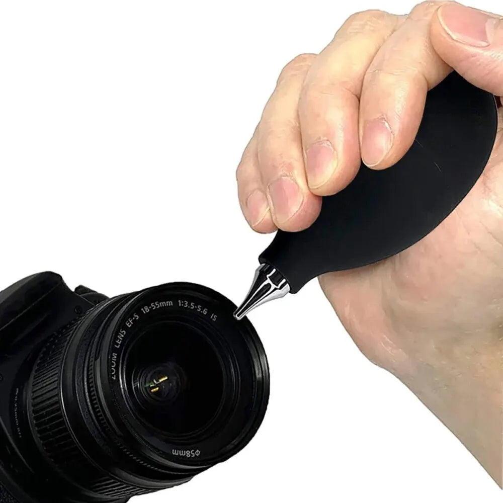 Digital Air Blower for Lens and Computer Cleaning - Black Dust Removal Tool for Cameras, Keyboards, and Clocks