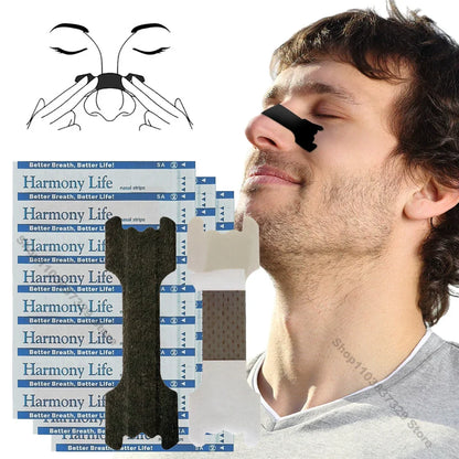 10-200PCS Black Nose Strips — Anti-Snoring Nose Patch for Better Sleep and Easier Breathing
