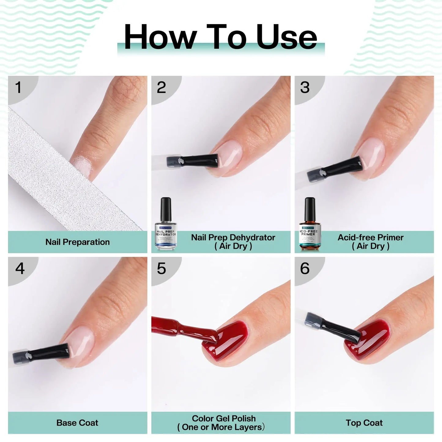 Morovan Natural Nail Dehydrator & Acid-Free Primer – For Acrylic & Gel Nails, UV Gel Nail Primer