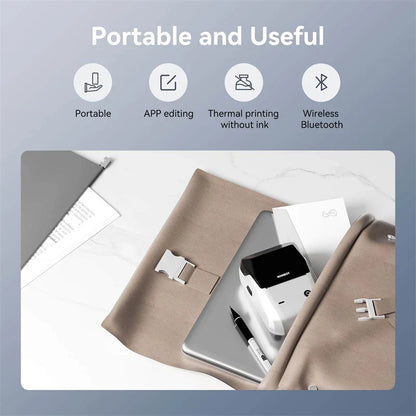 NIIMBOT B1 Portable 2-Inch Thermal Label Printer – Mini Bluetooth Adhesive Sticker Maker for Smartphone & PC
