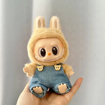 17cm Mini Plush Doll Clothes Set – Kpop EXO Labubu I & II Idol Dolls Sit Party Overalls, Clothing Gift