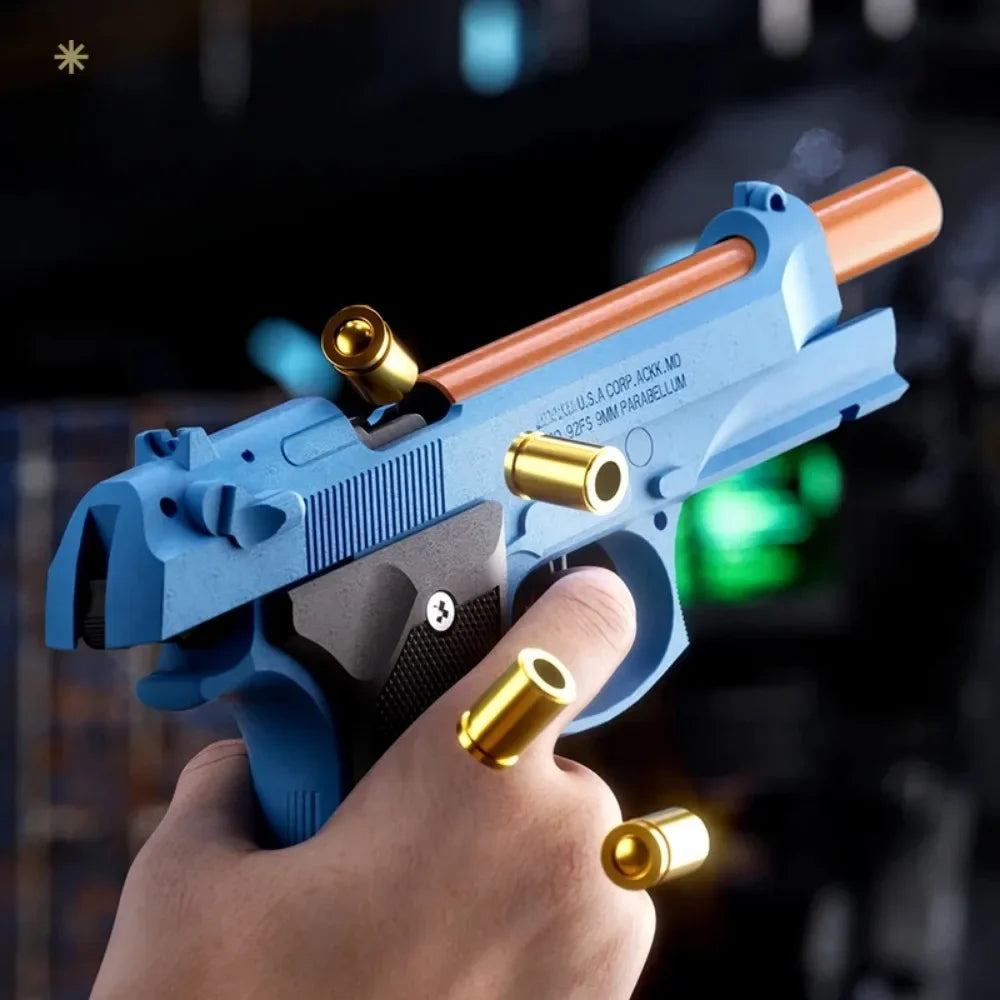 SIG17 Shell Ejecting Toy Gun – Blowback Soft Bullet Pistol with Continuous Firing Action for Kids Gift
