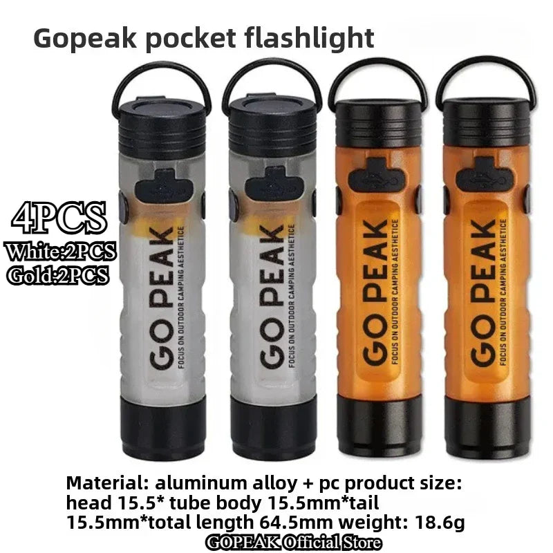 GOPEAK Mini Pocket Flashlight – Outdoor Key Clip LED Cap Light, Long-Lasting Emergency & Disaster Relief 5050 Small Torch