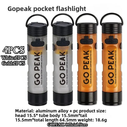 GOPEAK Mini LED Keychain Flashlight – Portable Pocket Clip Light for Outdoor Use, Emergency, Camping & Disaster Relief