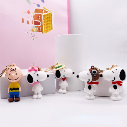 Snoopy Silicone Keychain – Cute Doll Key Charm for Car, Backpack & Gifts