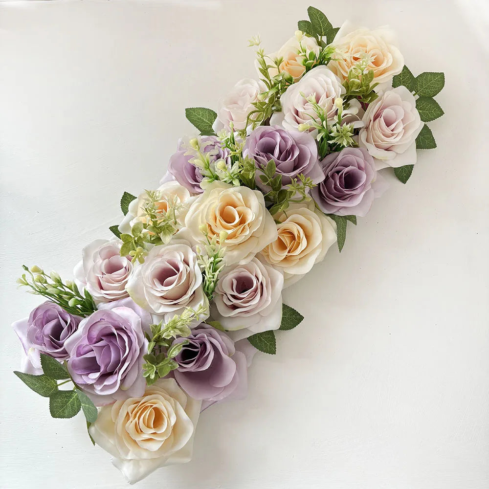 50cm Artificial Rose Flower Garland - Wedding Wall Backdrop, Party Decor & Photo Props