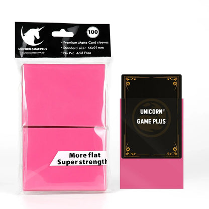 100PCS Matte Trading Card Sleeves – 66x91mm Standard Size Protectors for TCG, Tarot & Board Games, Durable Card Shield Covers