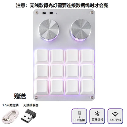 COIDEA Mini Wired RGB Keypad with Knob – Portable Macro Programming Keyboard for PS/Design Custom Controls, Gaming & Creative Work Gift Device