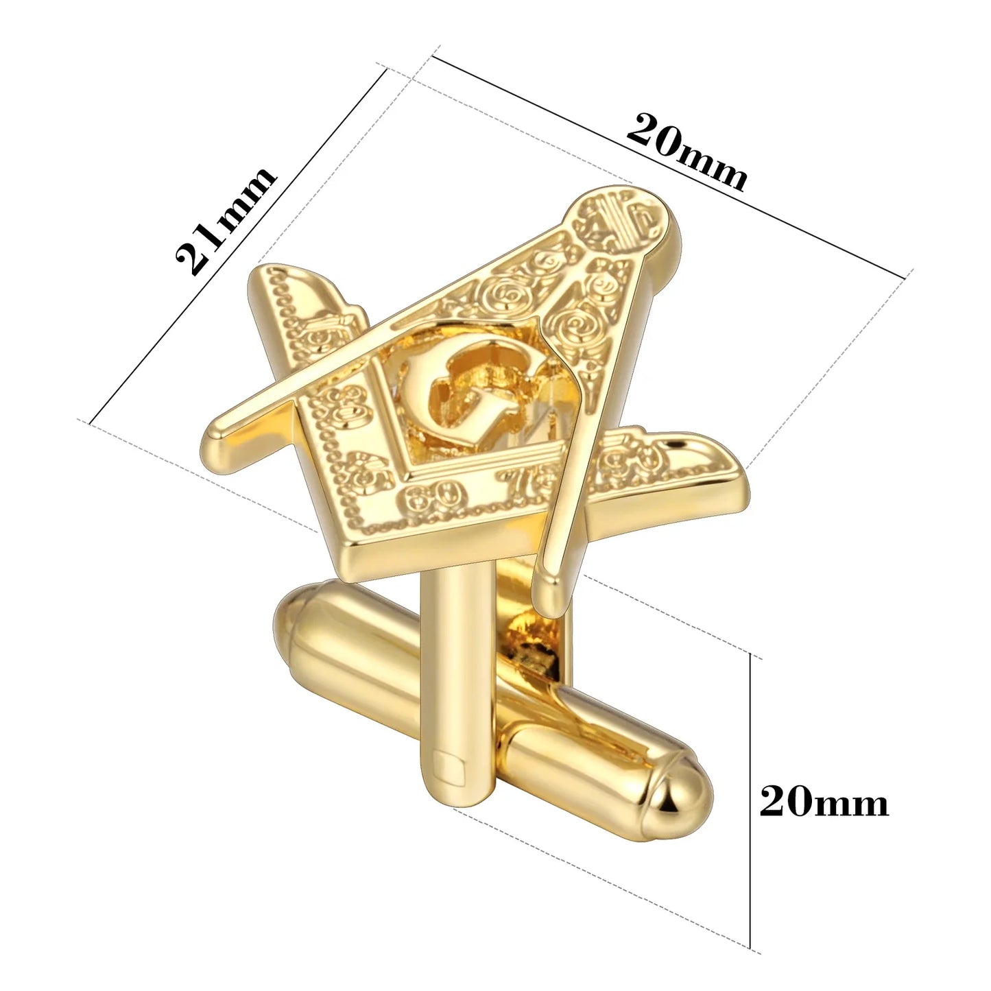 Classic Masonic Compass Tie Clip - Golden Freemason Emblem Suit Accessory for Men with Brotherhood Symbol Design