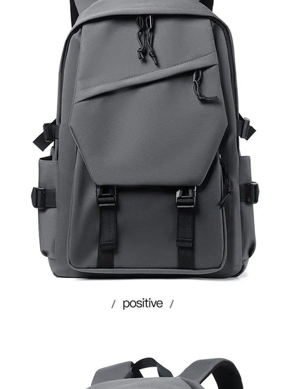 15 Inch Polyester Waterproof Men’s Backpack – Simple, Fashionable Student & Couple Computer Bag