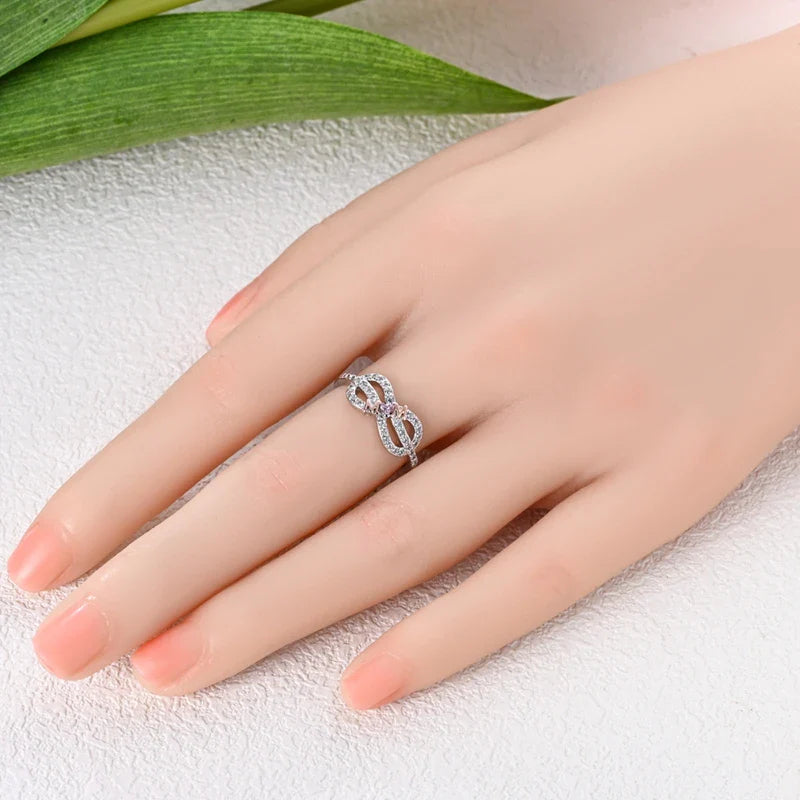 925 Sterling Silver Rings - Bow, Heart, Sun, Moon & Star Zircon Jewelry for Women, Birthday & Anniversary Gift