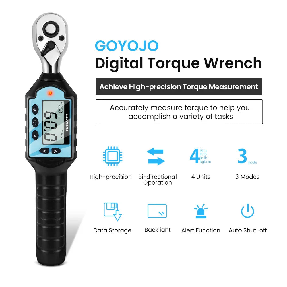 New Digital Preset Torque Wrench | 1/2", 3/8", 1/4" Bidirectional Ratchet for Professional Bicycle Repair