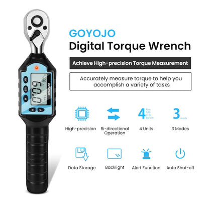 New Digital Preset Torque Wrench | 1/2", 3/8", 1/4" Bidirectional Ratchet for Professional Bicycle Repair