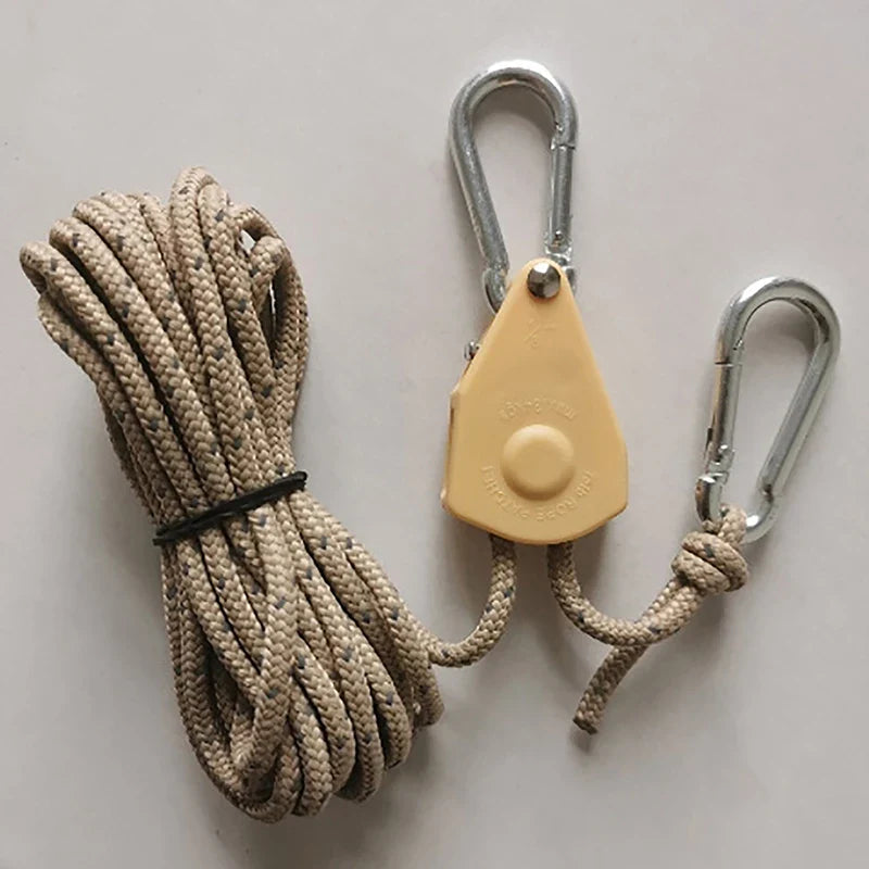 Camping Tent Reflective Windproof Rope – Adjustable Lanyard with Buckle & Pulley for Outdoor Equipment