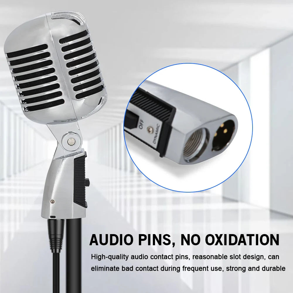 LEUS LAC50-55SH Professional Wired Vintage Microphone – Dynamic Vocal Mic for Live Performance & Karaoke