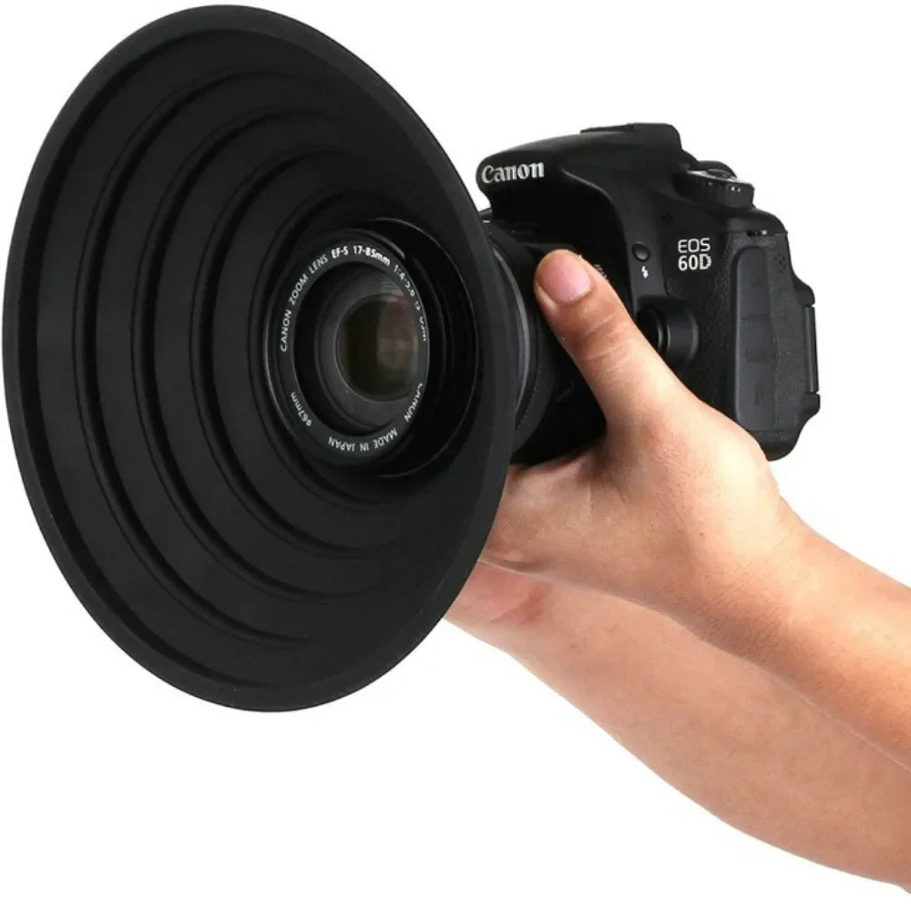 Silicone Foldable Reversible Lens Hood – Anti-Reflective Camera Shade for 53mm–72mm & 73mm–88mm Lenses