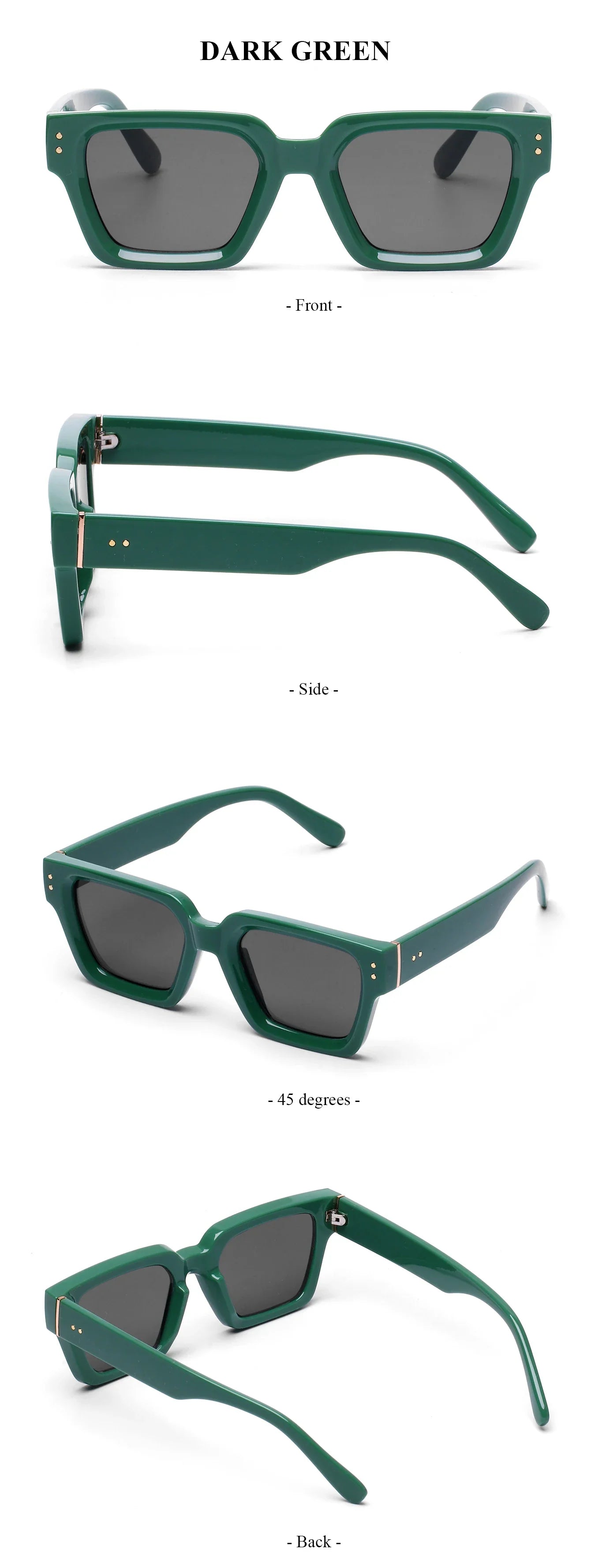 Ruiao 2024 Luxury Premium Designer Sunglasses – Black Square Shades for Men & Women