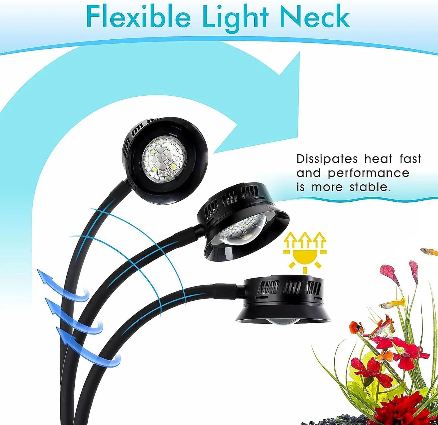 30W Aquarium LED Reef Light – Dimmable Full Spectrum for Marine Fish Tanks, Saltwater Nano LPS SPS Lighting