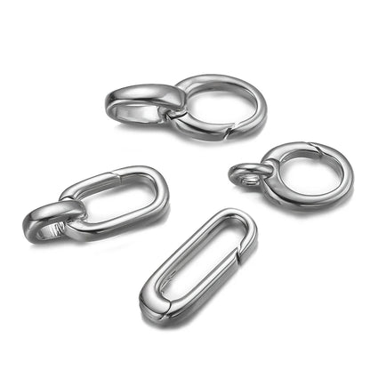 2PCS Gold Filled Oval Clasp - 14K/18K Spring Connector Carabiner for DIY Jewelry Necklace & Bracelet Making