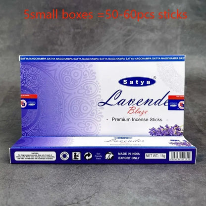 5BOX NAG Champa Indian Incense Set – Satya Handmade Sticks with 6 Aromatic Scents for Home & Meditation