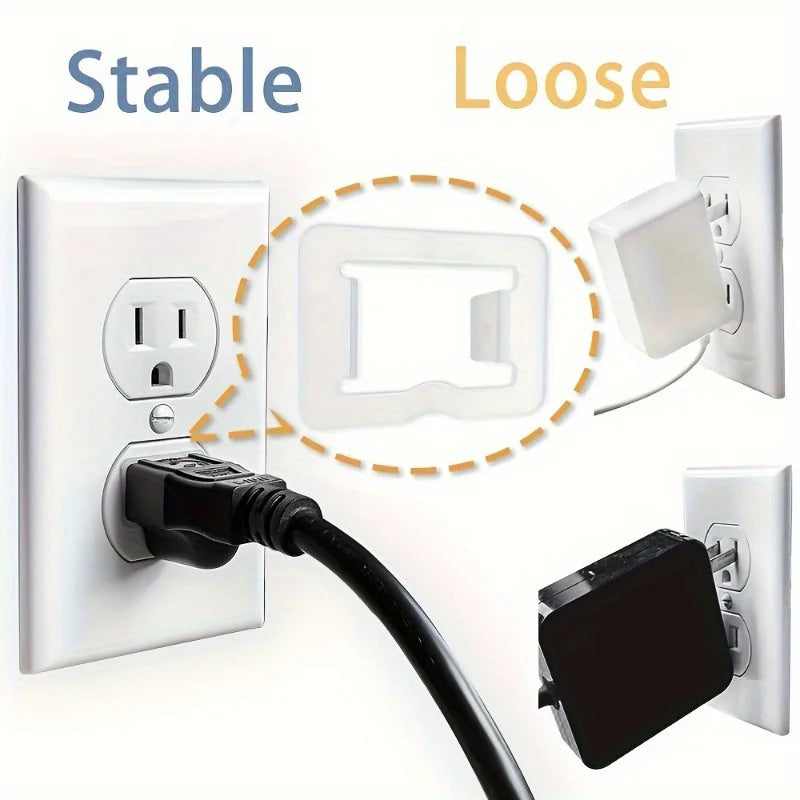 12PCS Socket Stabilizers – Flame-Retardant PC Plugs Fixer to Prevent Power Drops & Loose Connections