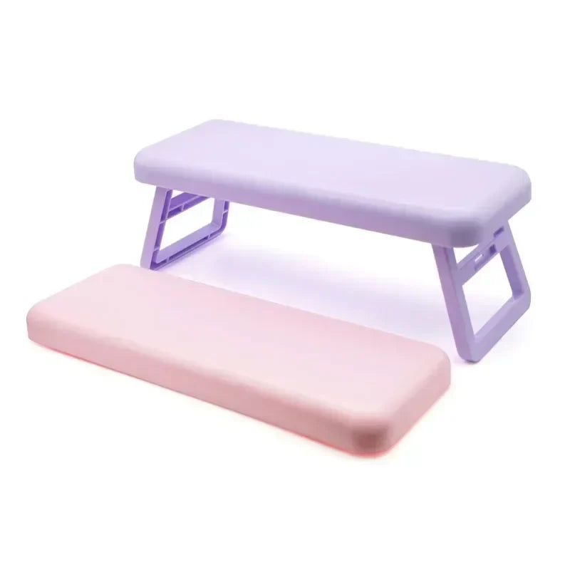 Folding Nail Hand Manicure Armrest Pillow – Cushion Holder & Sponge Support Mat for Table Desk, Nail Polish Practice & Salon Use