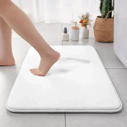 Thickened Flannel Bathroom Floor Mat – Absorbent, Non-Slip Solid Color Door Rug for Bathroom Entrance