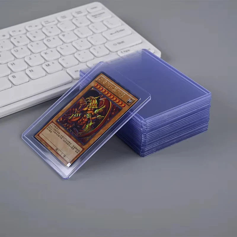 25PCS Transparent PVC Card Sleeves – Hard Plastic Protective Holders for Trading & Game Cards