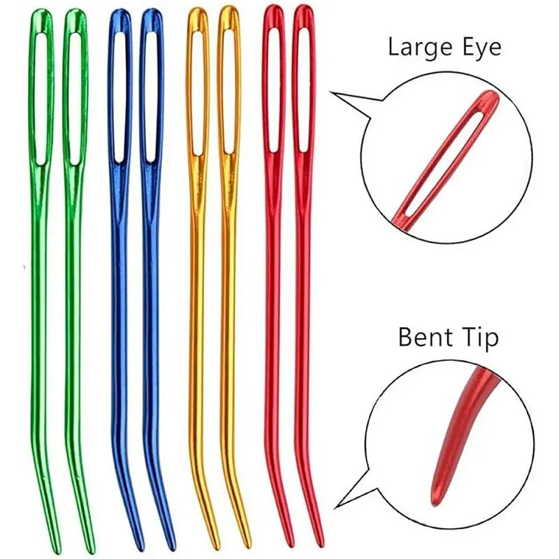 Knitting Yarn Needle Set – Bent Tip Tapestry Needles, Large Eye Blunt Needles for Hand Sewing, Knitting & Crochet
