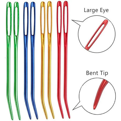 Knitting Yarn Needle Set – Bent Tip Tapestry Needles, Large Eye Blunt Needles for Hand Sewing, Knitting & Crochet
