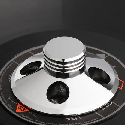 Metal Record Stabilizer Clamp — LP Vinyl Turntable Weight Pad for Noise Reduction