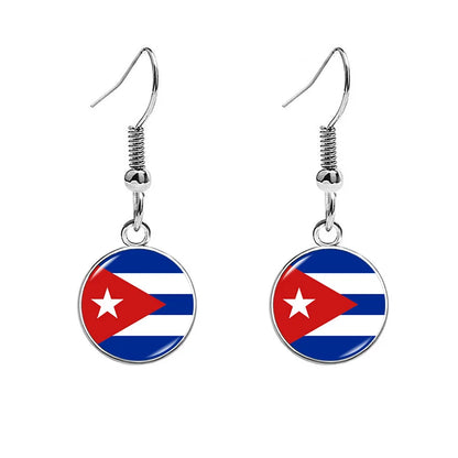 South & North America Flag Earrings - Patriotic Country Pride Drop Dangle Jewelry Gifts for Women