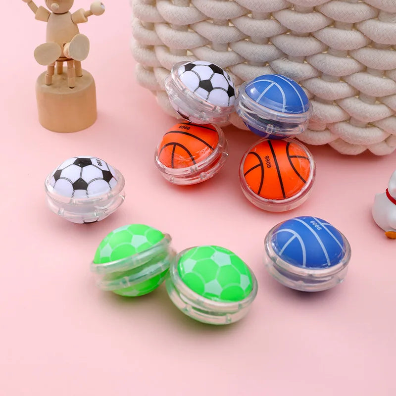 10pcs Classic Yoyo Toys – Football & Basketball Patterned Favors for Kids Birthday, Pinata, & Kindergarten Rewards