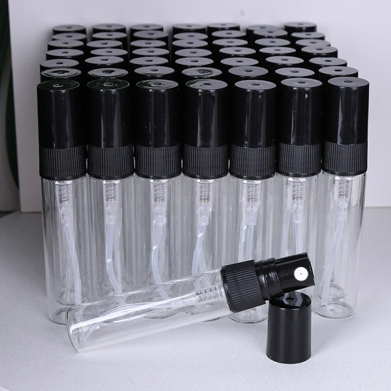 50-Pack 5ml Mini Glass Perfume Spray Bottles – Transparent High-Quality Portable Travel Sub-Bottles