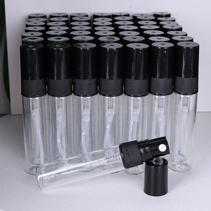 50-Pack 5ml Mini Glass Perfume Spray Bottles – Transparent High-Quality Portable Travel Sub-Bottles