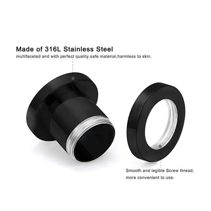 Rose Gold Stainless Steel Ear Plugs & Tunnels - Screw Fit Gauges Body Piercing Jewelry 3mm-20mm