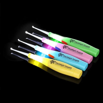 Tonsil & Earwax Remover Tool with LED Light – Stainless Steel Earpick Set with 3 Tips for Ear Care & Wax Cleaning