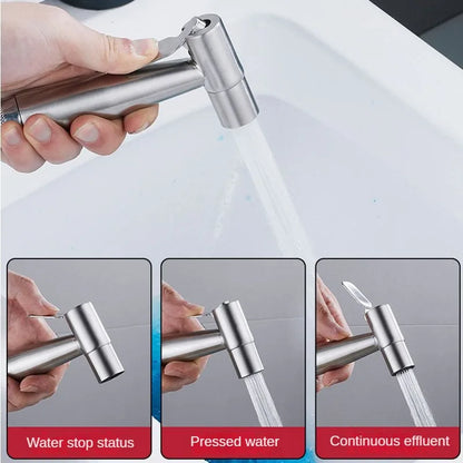 304 Stainless Steel Handheld Bidet Sprayer Set - Self-Cleaning Shower Nozzle for Toilet Bidet Faucet - Hygienic Spray Gun
