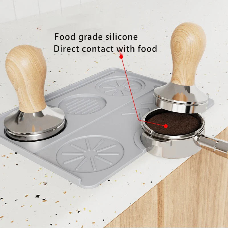 JUSTINLAU Non-Slip Silicone Espresso Tamping Mat – Coffee Press Cushion Pad & Tamp Station Tool for Home & Café Barista Use