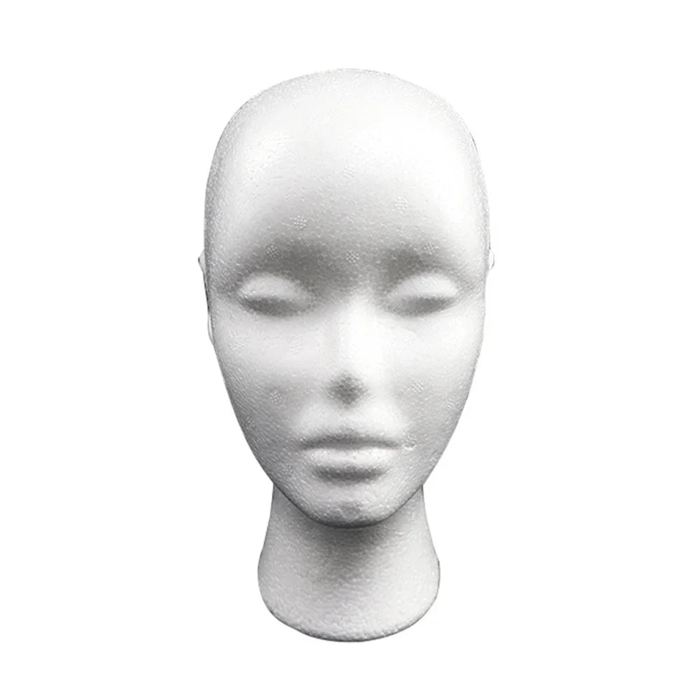 Foam Mannequin Head - Hat, Cap, Wig & Glasses Display Stand with Stable Base for Photography, Closet & Mall Use
