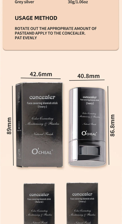 Ocheal Face Foundation Contour Stick – Long-Wear Lightweight Concealer & Blemish Brightening Makeup