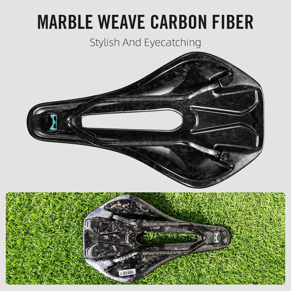 RYET 3D Printed Carbon Bike Saddle — Ultralight 135/143mm MTB & Gravel Road Seat, 105g Cycling Parts