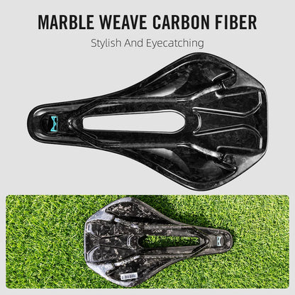 RYET 3D Printed Carbon Bike Saddle — Ultralight 135/143mm MTB & Gravel Road Seat, 105g Cycling Parts