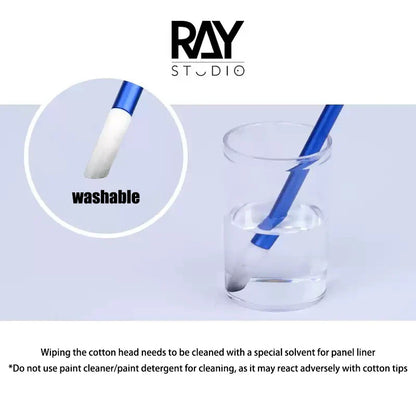 RAY Studio Metal Wiping Stick – Polyester Tip Cleaning Swab for Model Panel Liner Removal, Hobby Detailing & Precision Craft Work